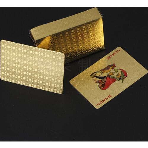 One Deck Gold Foil Poker Euros Style Plastic Poker Playing Cards Waterproof Cards Good Price Gambling Board game