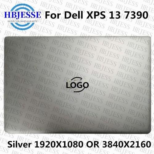 Original test well 13.3 inch FHD OR UHD Upper part For Dell XPS 13 7390 LCD Screen Assembly With Touch Upper Part Silver cover