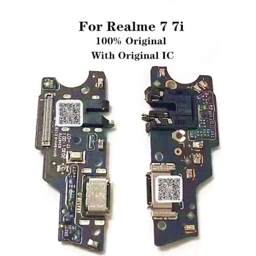 Original MIC Charger Board For OPPO Realme 7 7i Quick Charge USB Charging Port Dock Flex Cable With Microphone Headphone Jack