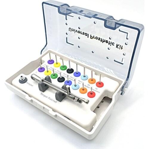 Dental Implant Screwdriver Torque Wrench Ratchet Dental Implant Universal Restoration Tools Kit 16 Pcs Screw Driver