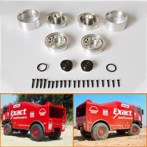 A Pair of Rear Tyre Wheels for 1/14 Tamiya RC Dakar Truck Rally Car Diy Parts