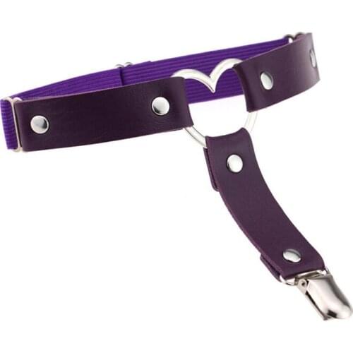 Sexy Women Studded Love Heart Leg Garters Rivet Punk Goth Harajuku Handmade Belt Ring Garters Gift NOV99