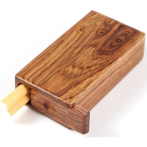 Black Regular Slim Cigarette Case Box Solid African Ebony Wood Portable Pressure-Proof Moisture-Proof Birthday Gift