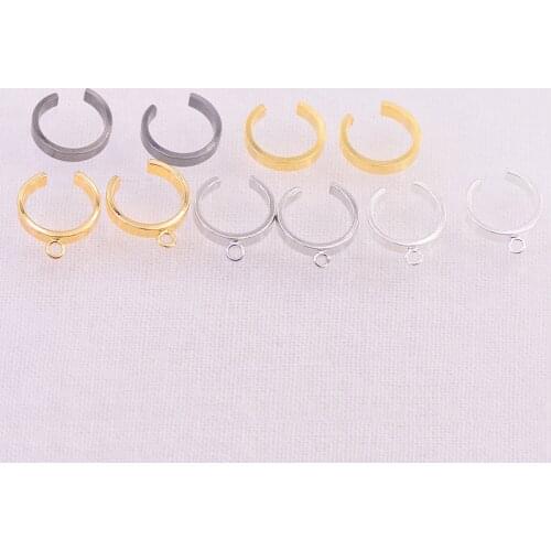 SEA MEW 20 PCS 12mm 4 Colors Unisex Ear Cuff Wrap Earrings Settings Cartilage Clip Earring Base For Jewelry Making