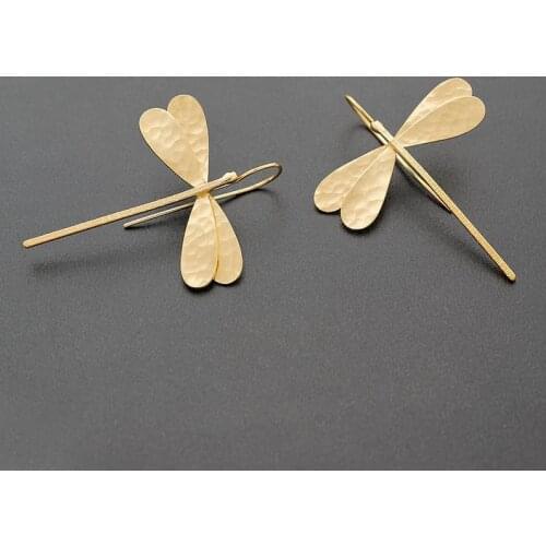 Retro Three-dimensional Dragonfly Pendant Earrings 2021 Fashion Trend Simple Womens Long Earrings Cool Jewelry Accessories