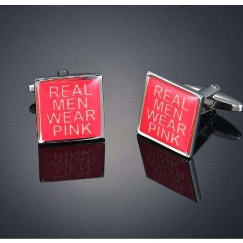 Letter series real men button down French long sleeve shirt with studs and Cufflinks