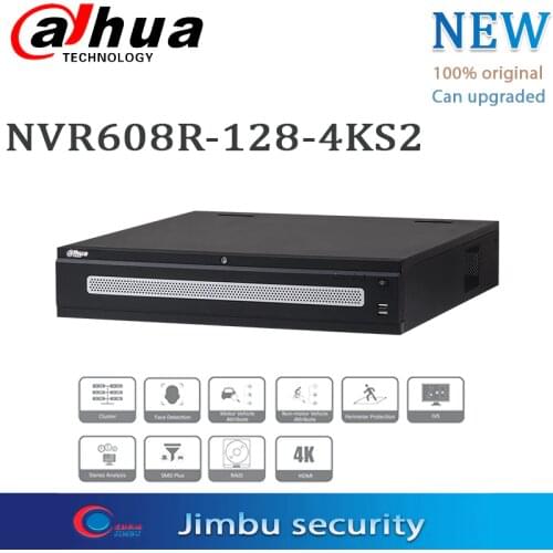 Dahua NVR NVR608R-128-4KS2 128CH Ultra 4K H.265 Network Video Recorder face detection ANPR and 3D behavior analysis N+M cluster