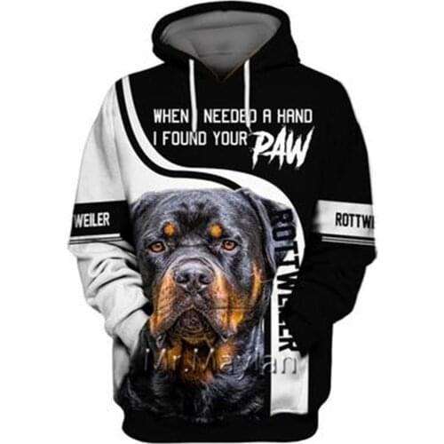 Personality Fashion Animal Rottweiler 3D Print Graphic Hoodie Men/Women Streetwear Oversized 5XL Sweatshirt Harajuku Tops QW-13
