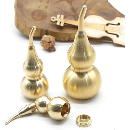 Traditional Chinese Natural Feng Shui Wu Lou Luo Lu Health Gourd Brass Mental Golden Enhance Luck Ornament Home Decor