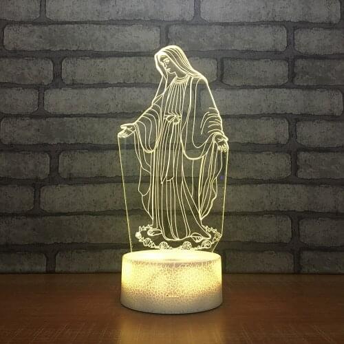 Home Decoration Lights Colorful Remote Touch Table Lamps For Living Room White Base Lovely 7 Color Change led 3d Night Lights