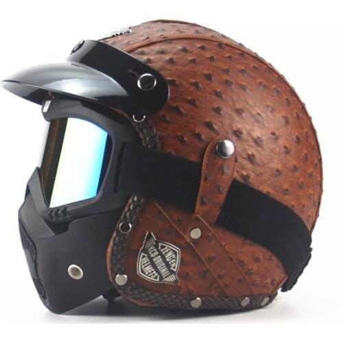 NEW Motorcycle Vintage Open Face Helmet men 3/4 Motorbike helmets Bubble Visor Retro Scooter Bike scooter riding Helmets