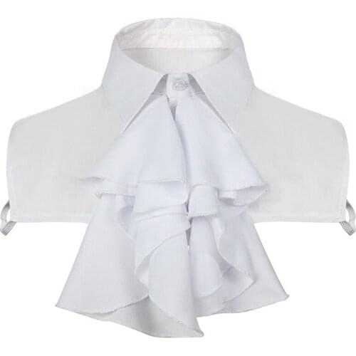 Medieval Renaissance Vintage Fake Collar Women/Men Victorian Jabot Detachable Steampunk Fake Collar Bow Tie Costume Accessory