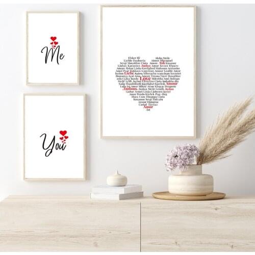 Me and You Romantic Love Quotes Poster Prints Wall Art Picture Canvas Painting Minimalist Art Interior Living Room Decoretion