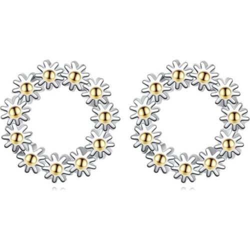 KOFSAC New Fashion 925 Sterling Silver Earrings For Women Party Simple Fine flowers Stud Earring Jewelry Girl Best Gift brincos