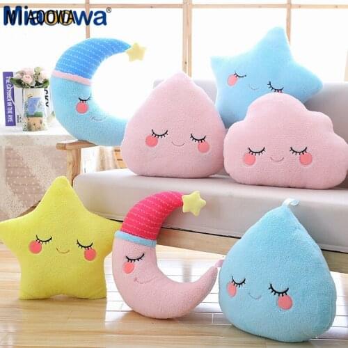 1pc Cute Sky Series Pillow Soft Star Cloud Water Plush Toys Stuffed Cushion Nice Sofa Pillow Lovely Christmas Gift for Kids