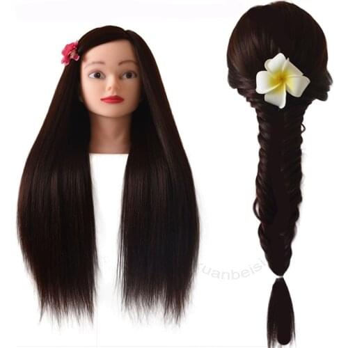 100%High Temperature Fiber Hair Mannequin Head Good Manikin Head With Free Clamp Training Head For Braid Hairdressing Dolls Head