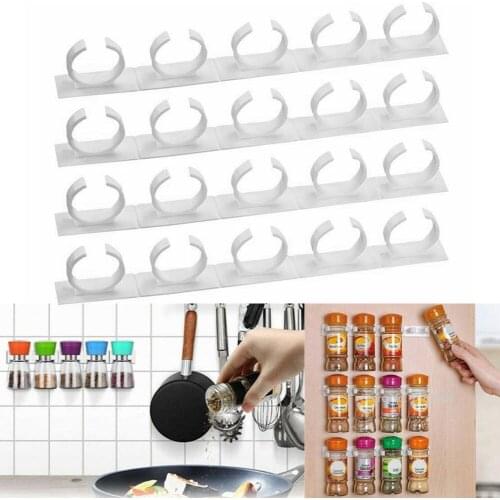 20Pcs Kitchen Spice Jar Rack Seasoning Bottle Storage Holder Cabinet Organizer Storage Rack Organizer Storage Hook cocina Holder