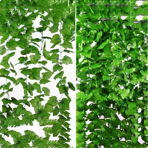 230cm green silk artificial Hanging ivy leaf plants vines leaves 1Pcs diy For Home Bathroom Decoration Garden Party Decor