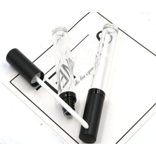 5ml Empty Plastic Lipgloss Tube Empty Transparent Beauty Tool Sample Refillable Lip gloss Bottles with matte cap
