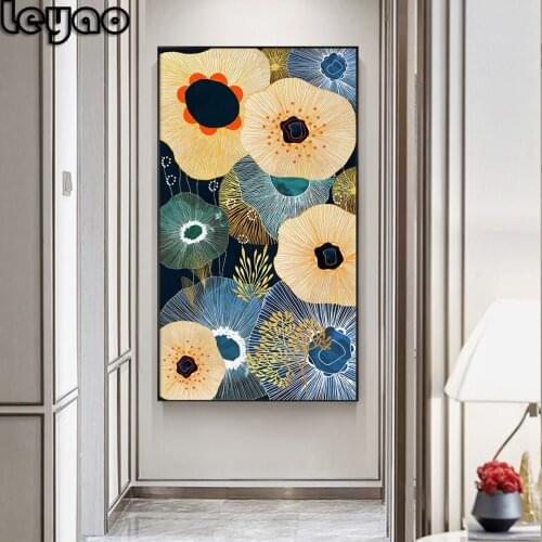 5d Diamond Painting Mosaic Abstract Flowers Green Leaf Diamond Mosaic Plants Rhinestone Embroidery Full Square Round Drill Kits