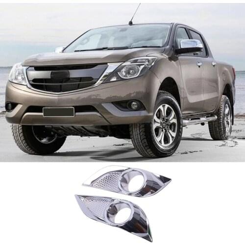 Car ABS Chrome Front Fog Lamp Light Decoration Cover Trim for Mazda BT50 2012-2017