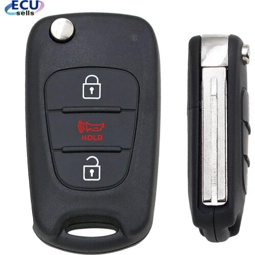 3 Button Flip Remote Key Fob Case Shell Fit for KIA Soul Sportage Sorento NYOSEKSAM11ATX, SEKS-AM11ATx With Logo