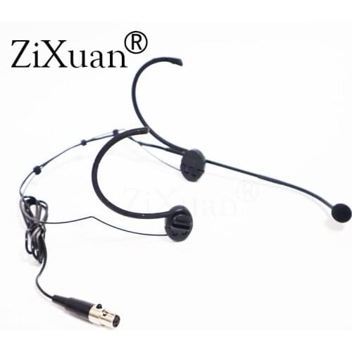 Complexion Foldable Head Wearing Dual Hook Head Headset Microphone Condenser Mic For Shure Sennheiser Mipro Wireless Mic System