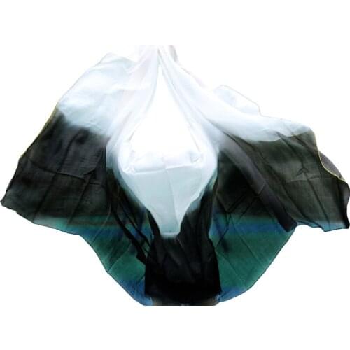 Customized Belly Dance 100% Silk Veils 200cm 250cm 270cm Hand Thrown Scarf Shawl Yellow Purple Colorful Veils For Women