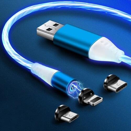 Glowing Cable Mobile Phone Charging Cables LED light Micro USB Type C Charger for iPhone X Samsung Galaxy S7 S9 Charge Wire Cord