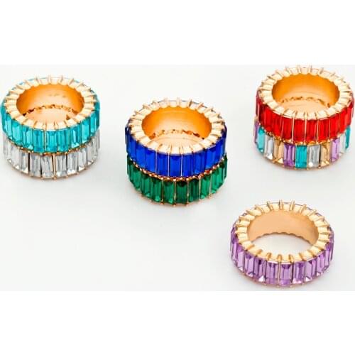 Fashion 3A Cubic Zirconia Ring For Women Men 2021 Bohemian Colorful Rainbow Ring Woman Diy Statement Rings Party Wedding Jewelry