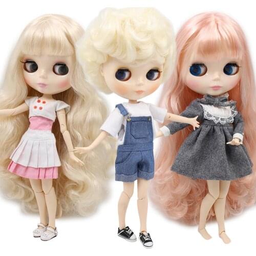ICY DBS Blyth Doll toy 30cm bjd white skin joint body shiny face random eyes colors