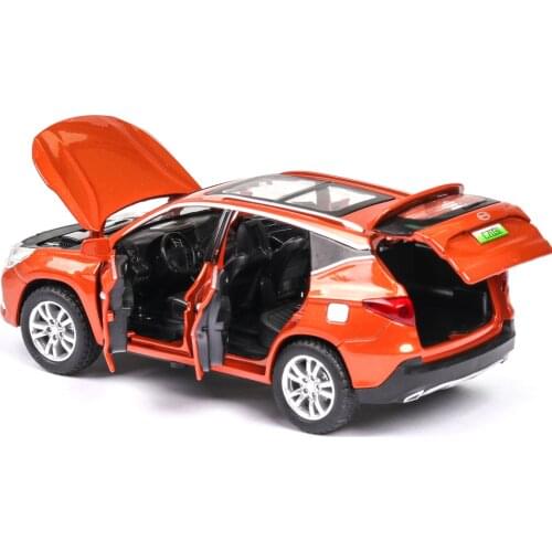 1/32 Simulation for BYD SONG New Energy Vehicle Model Alloy Pull Back Toy Car Collection Gift Ornament Childrens Toys