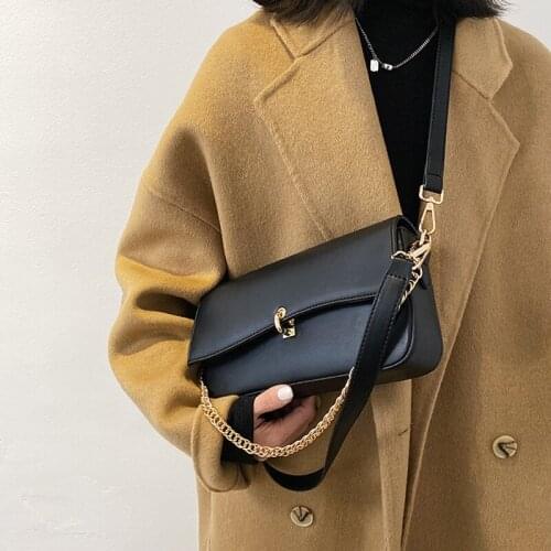 Chain Fashion Small PU Leather Crossbody Bags for Women 2021 Winter Shoulder Cross Body Bag Ladies Handbags and Purses