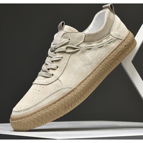 Mens Casual Shoes Leather Suede Sneakers For Men Outdoor Flats Trainers Walking Shoes Brand Stylish Lace Up Designers Footwear