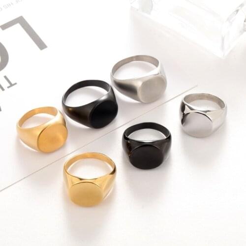 Stainless steel titanium steel mens glossy ring top cross trend personality ring