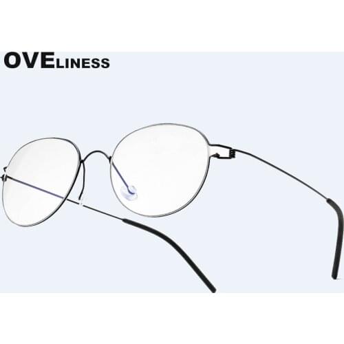 Screwless Rim Oval Hand-made Titanium Glasses Frames Men Brand Myopia Eyeglasses Clear Lens Spectacles monturas de lentes mujer