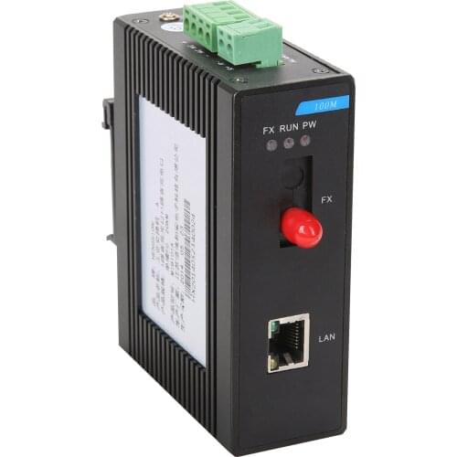 Rail Type 10 / 100M 100M Industrial Fiber Optic Transceiver 1 Optical 1 Electric Single Fiber 20 Km FC / SC / ST