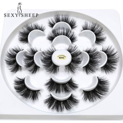 SEXYSHEEP 5/7/8 pairs Faux 3D Mink Lashes Natural Long False Eyelashes Volume Fake Lashes Makeup Extension Eyelashes maquiagem