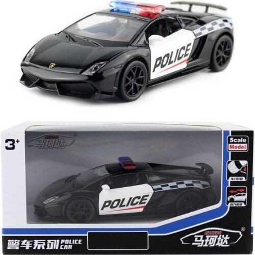 RMZ City/1:36 Scale/Diecast Toy Car Model/LP560-4 Gallardo Police Super Sport/Educational Pull Back Collection/Gift For Kid/Box