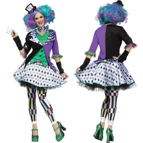 Deluxe Movie Alice in Wonderland Mad Hatter Fantasia Fancy Dress Adult Women Halloween Hen Party Cosplay Costume