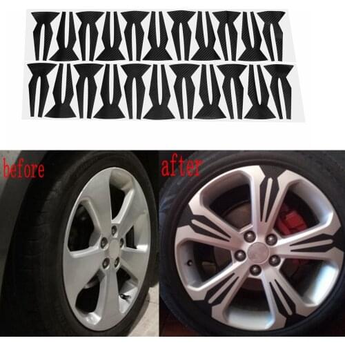 20Pcs/Set 4D Carbon Fiber Car Wheel Tire Hub Stickers Rim Sticker For Chevrolet For Cruze 2009 2010 2011 2012 2013 Car Styling