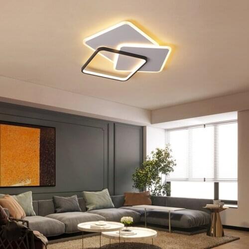 Nordic Bedroom Ceiling Lamp Simple Geometric Small Apartment Living Room Main Lamp Stitching Combination Black and White Design