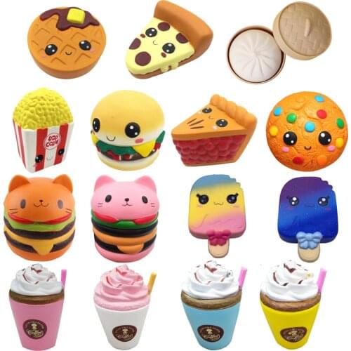 Funny Cartoon Cute Simulated Expression Bread Mini Squeeze Decompression Toy Anti Stress Relief Healing Sensory Slow Rebound Toy