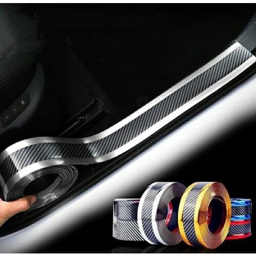 High Quality Car Stickers Universal Sill Scuff Anti Scratch 3D Carbon Fiber Protect Scratch Cover Sticker DIY Auto Accessories