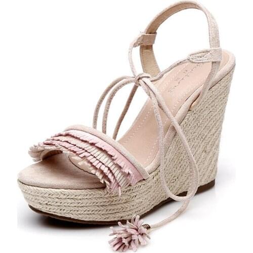 2019 New Female Summer Elegant Wedges Sandals Bohemian Platform Retro Small Size Womens Shoes