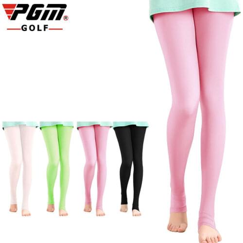 Pgm Women High Elastic Legging Stocking Sunscreen Ice Silk Golf Bottom Pants UV-proof Light long leg Socks For Tennis AA51863