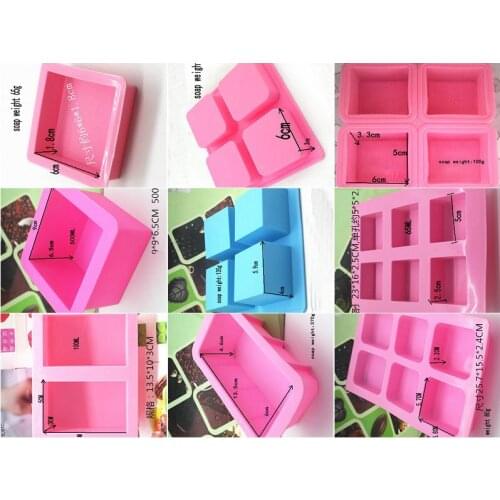 1PC Rectangular square series cake mould Silicone Mold soap DIY Pastry kitchen tools