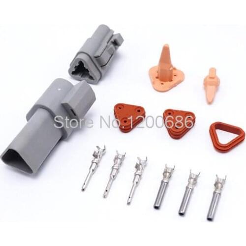 10sets Kits 3 Pin/Way Deutsch Sealed Waterproof Electrical Wire Car Connectors Plug DT06-3S DT04-3P