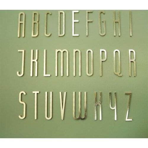 10pcs/Lot Big Brass Letters A-Z For Company Names Door Plates Decorative Wall Letters Personalized Symbols Address Hotel