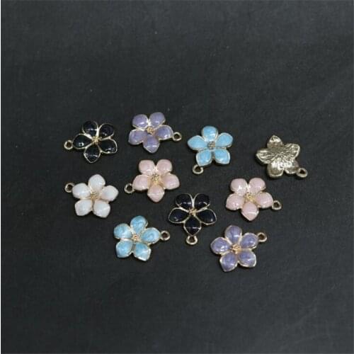 10pcs/lot New Arrival Creative Flower Drip Charms Connectors for Diy Fashion Earrings Alloy Pendant Jewelry Accessories